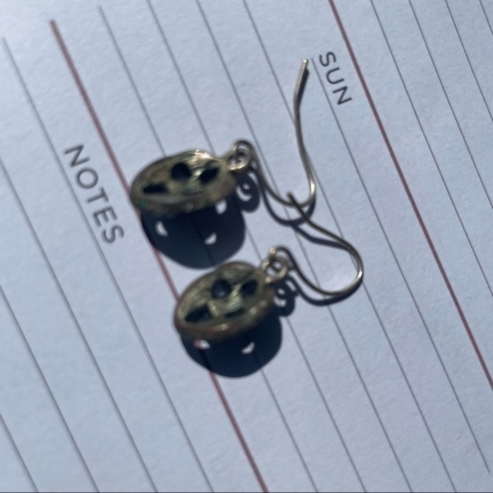 Sterling Silver Grey CZ Tumbled Purple Stone Dainty Earrings - Picture 3 of 5